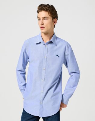 Long Sleeve Shirt in Oxford Blue