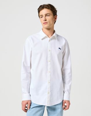 Long Sleeve Shirt in White Oxford