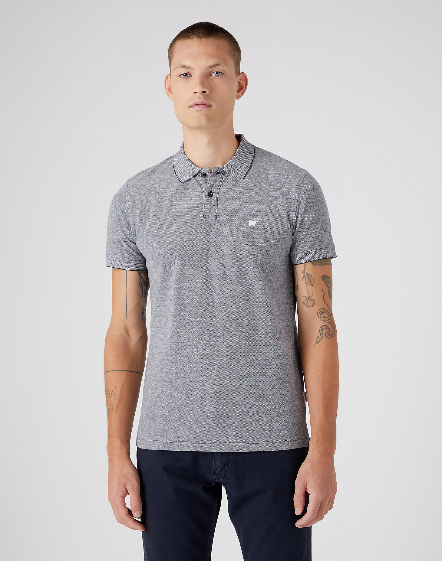 Refined Polo Shirt in Faded Black main view