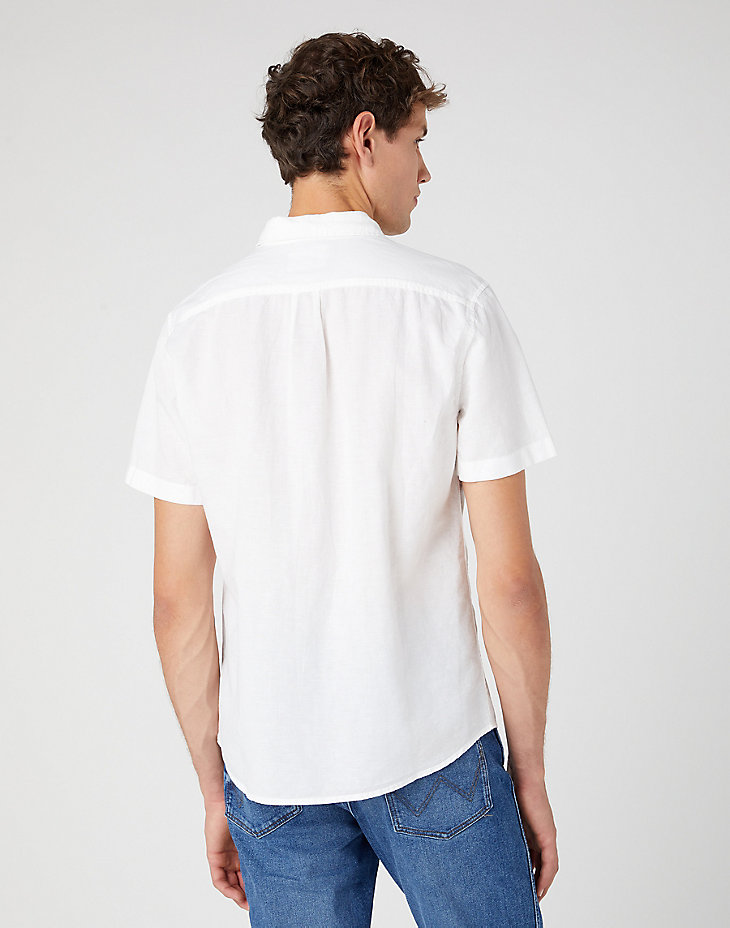 Short Sleeve 1 Pocket Shirt in White alternative view 2