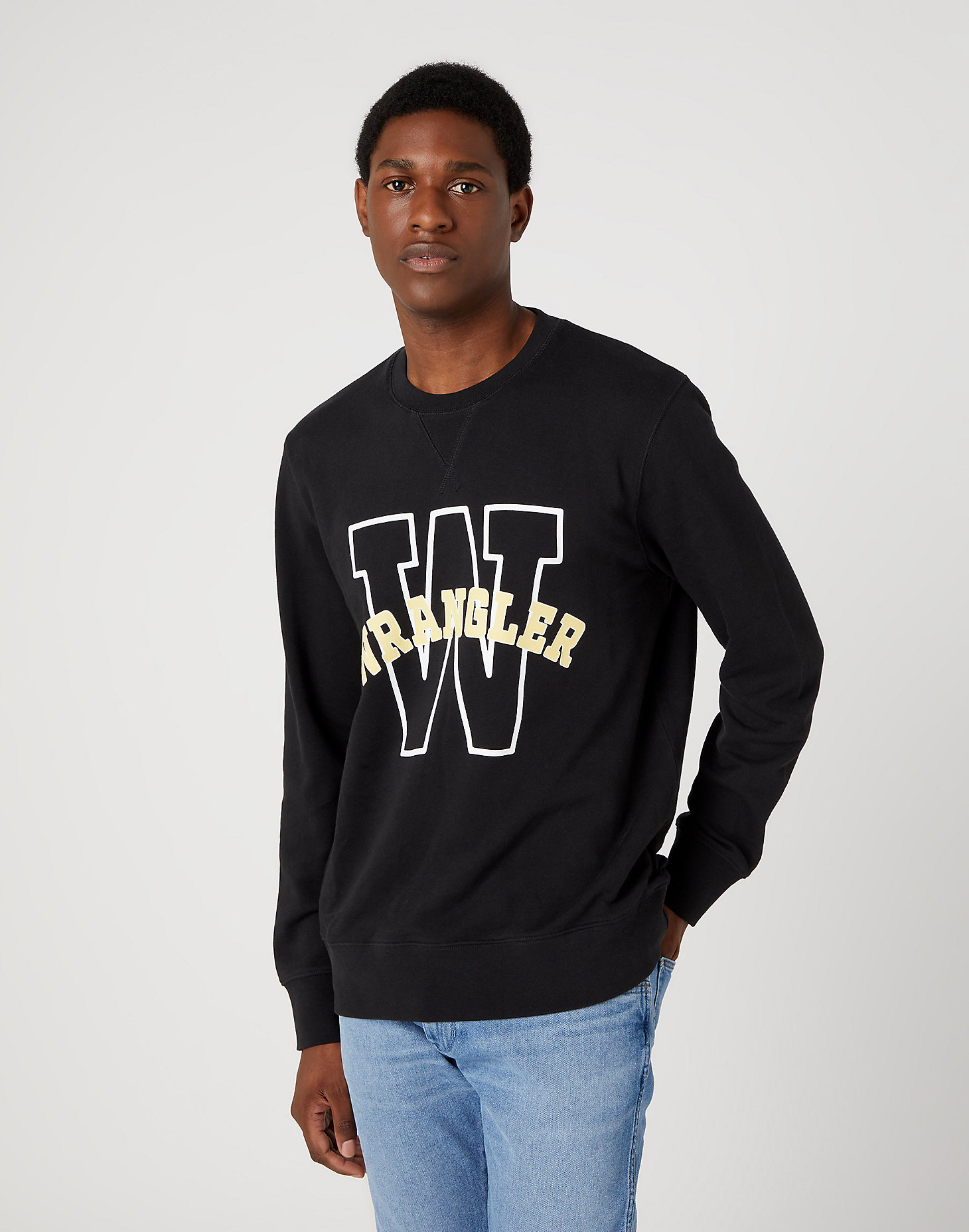Graphic Crew Sweat in Faded Black main view