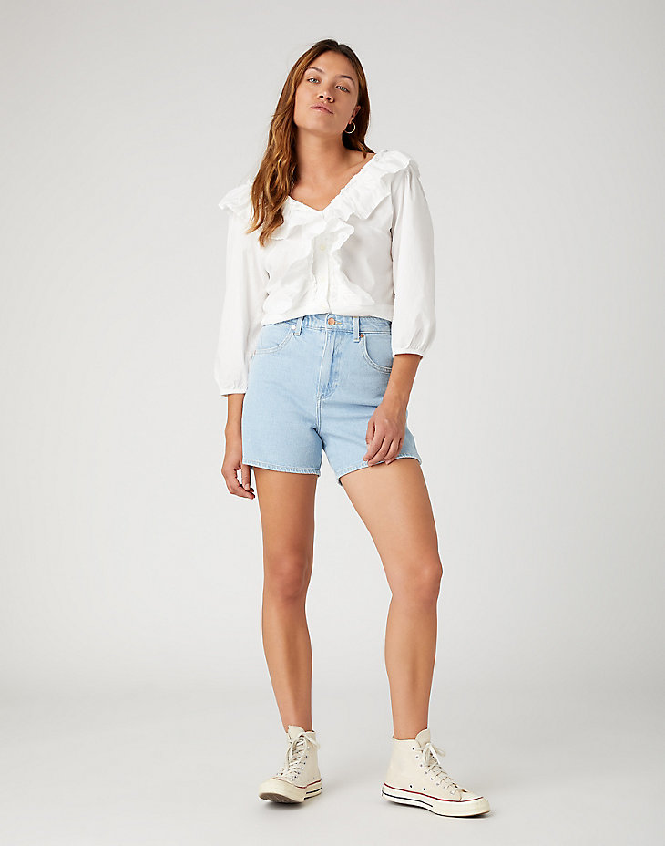 Western Frill Blouse in Worn White alternative view