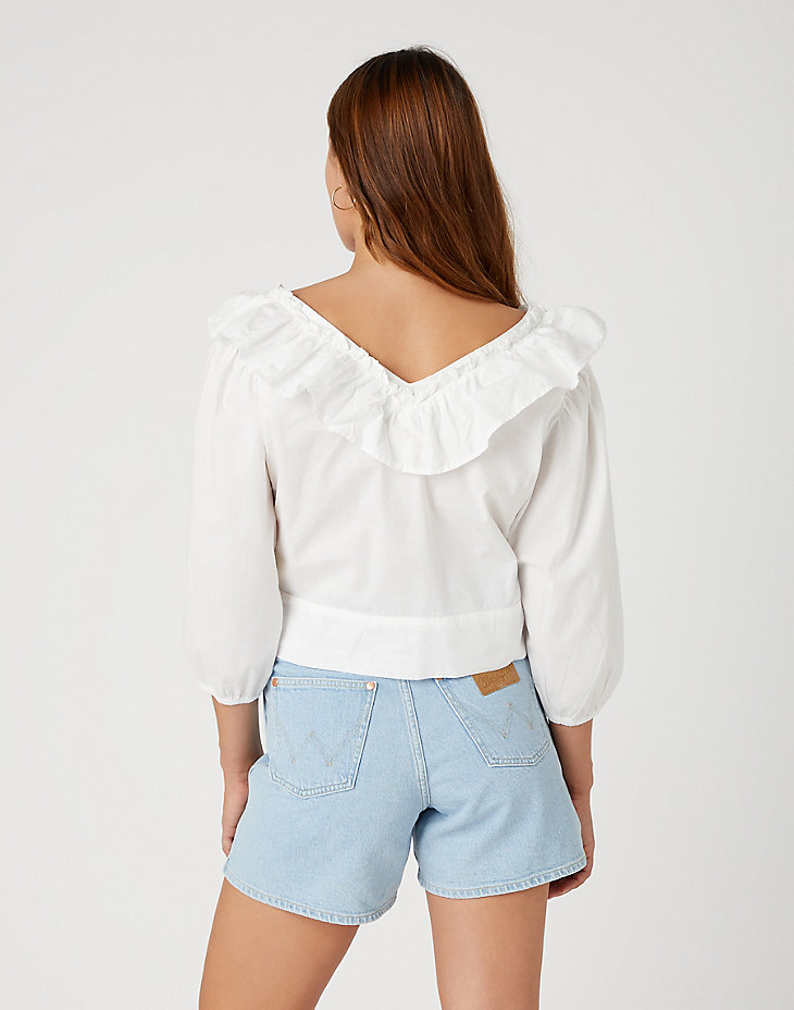Western Frill Blouse in Worn White alternative view 2