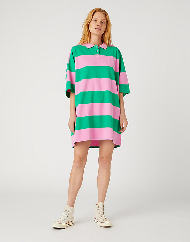 Polo Tee Dress in Bright Green
