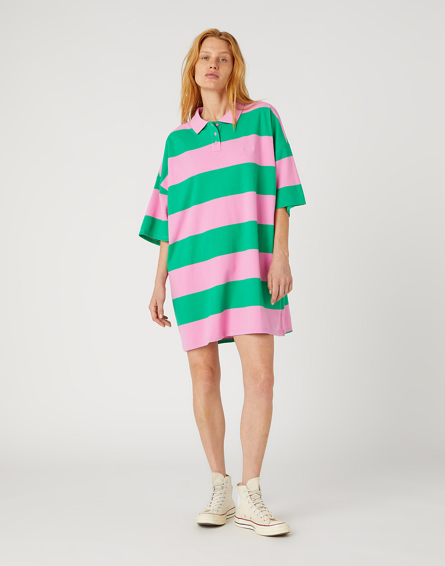 Polo Tee Dress in Bright Green alternative view 1