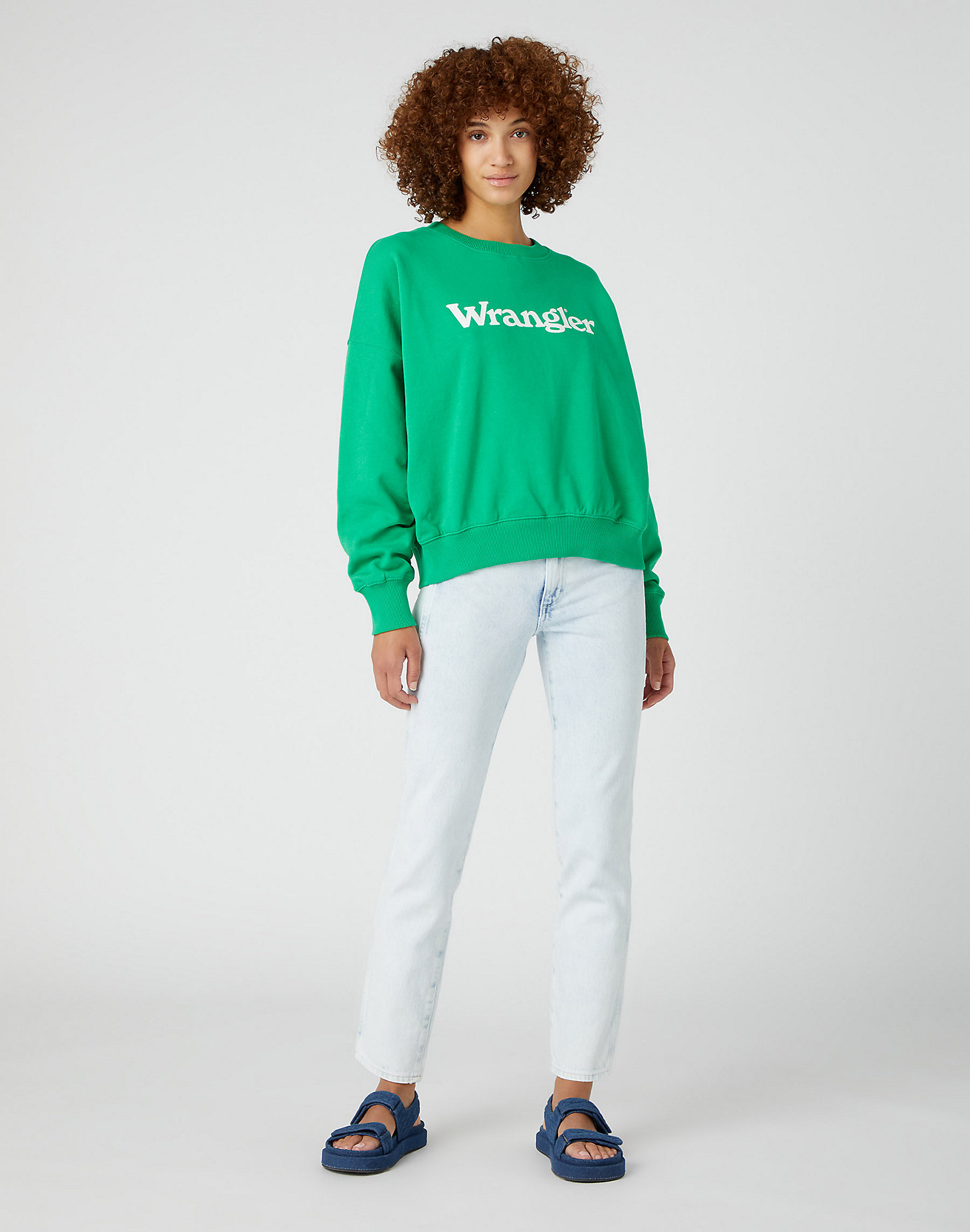 Relaxed Sweatshirt in Bright Green alternative view 1