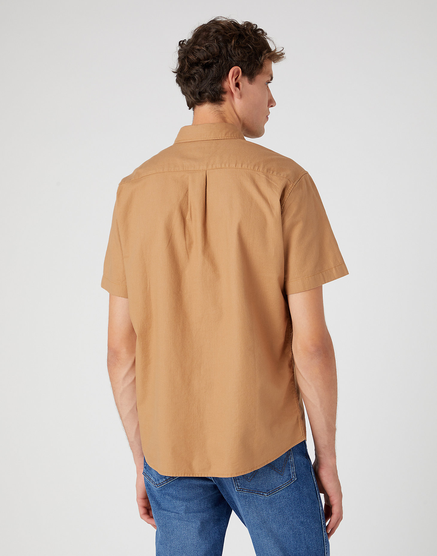 Short Sleeve 1 Pocket Shirt in Tobacco Brown alternative view 2