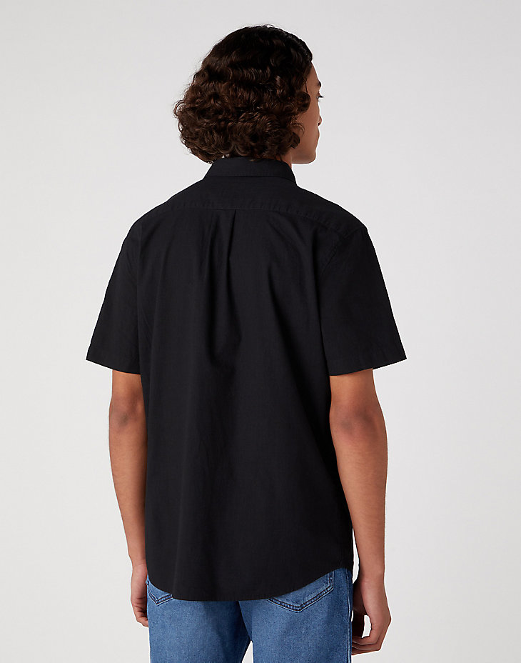 Short Sleeve 1 Pocket Shirt in Black alternative view 2