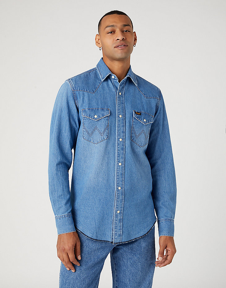 Long Sleeve Workshirt in Authentic Blue main view