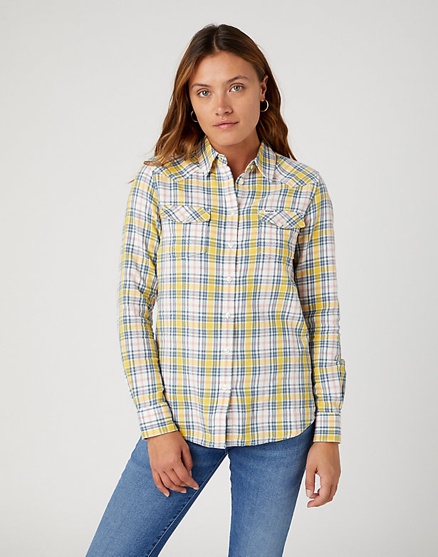 Western Check Shirt in Primrose Yellow