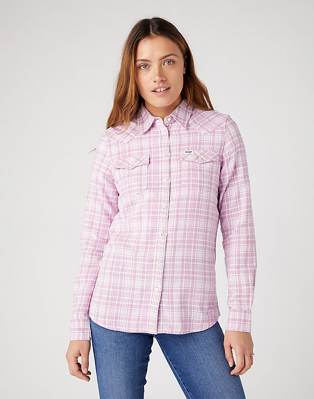 Western Check Shirt in Smokey Grape