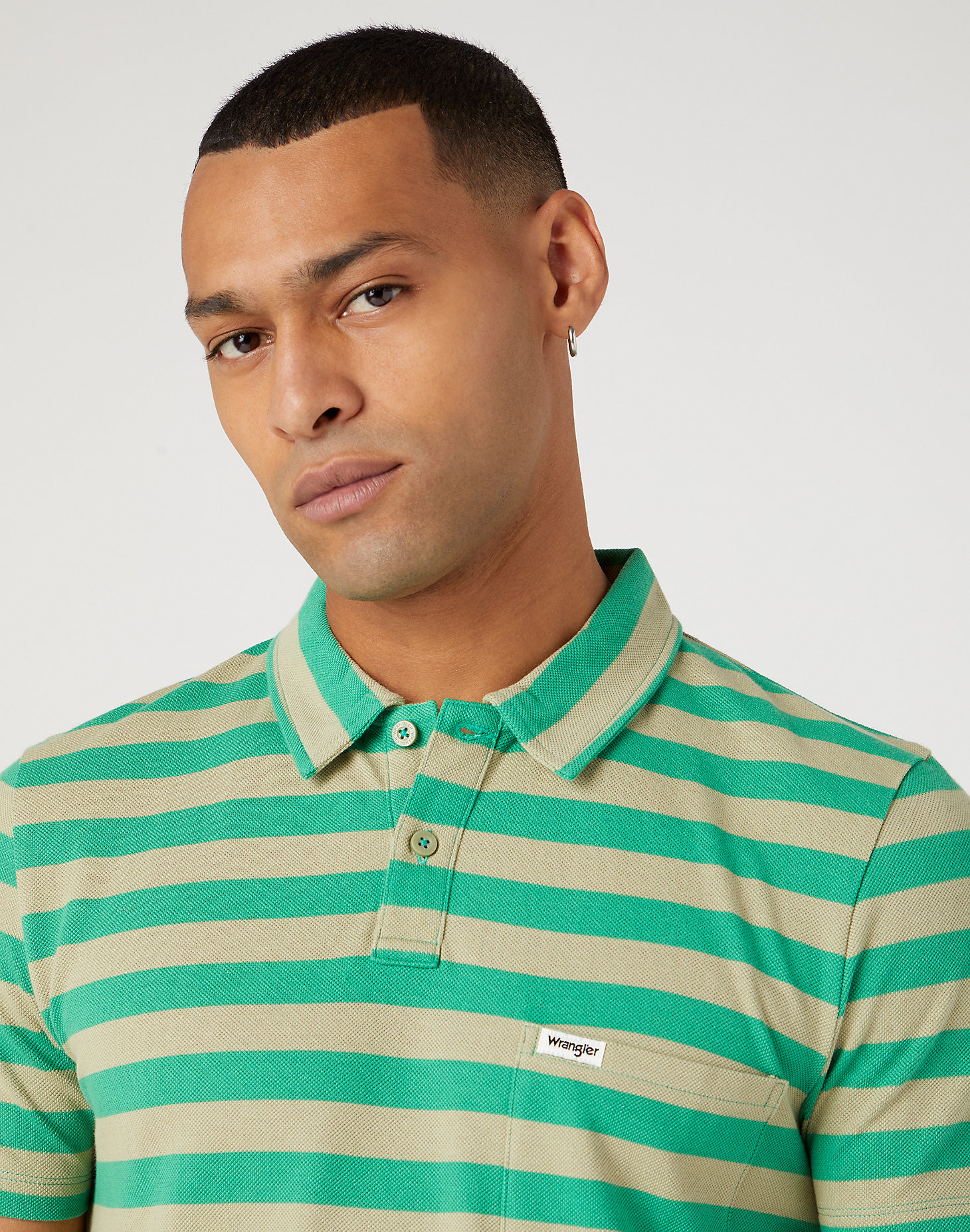 Stripe Polo Shirt in Tea Leaf alternative view 3
