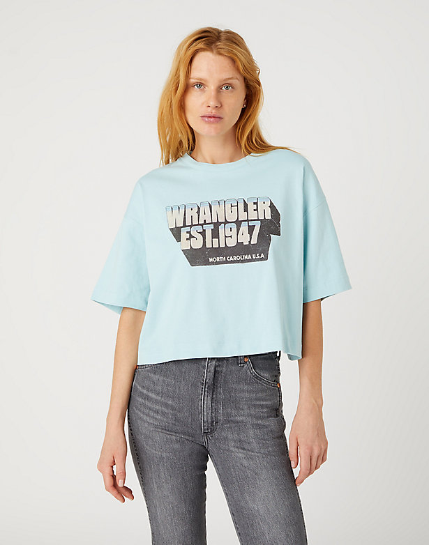 Boxy Tee in Canal Blue