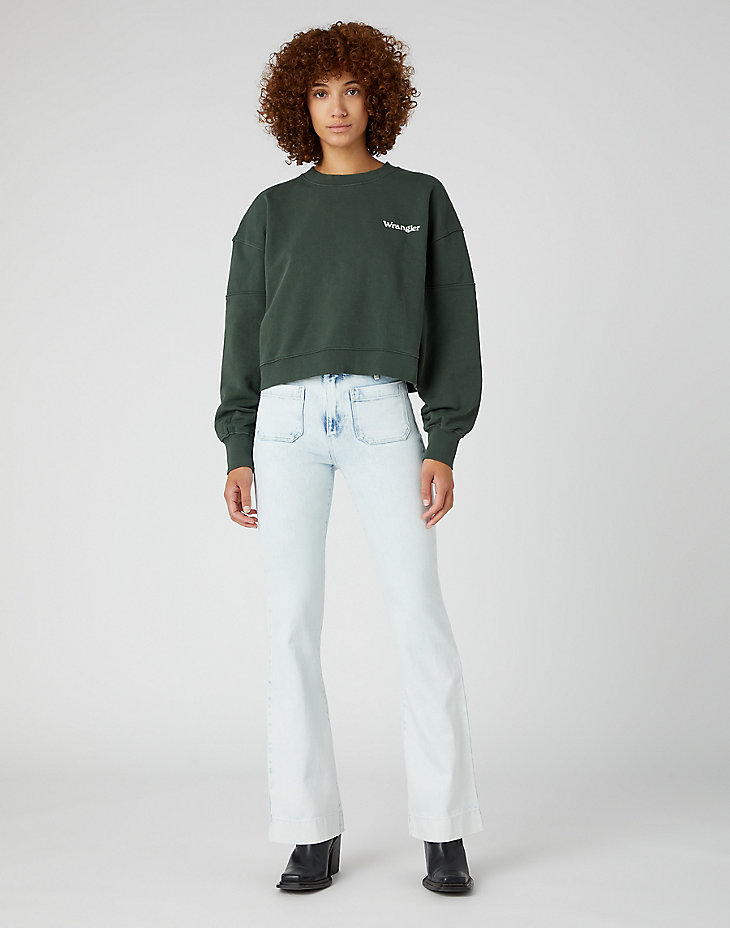 Puffy Crew Sweat in Thyme alternative view