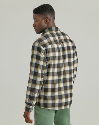 Men's Sherpa Lined Flannel Shirt Jacket in Black