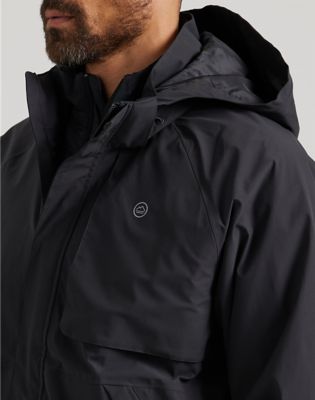 Black waterproof outlet puffer jacket