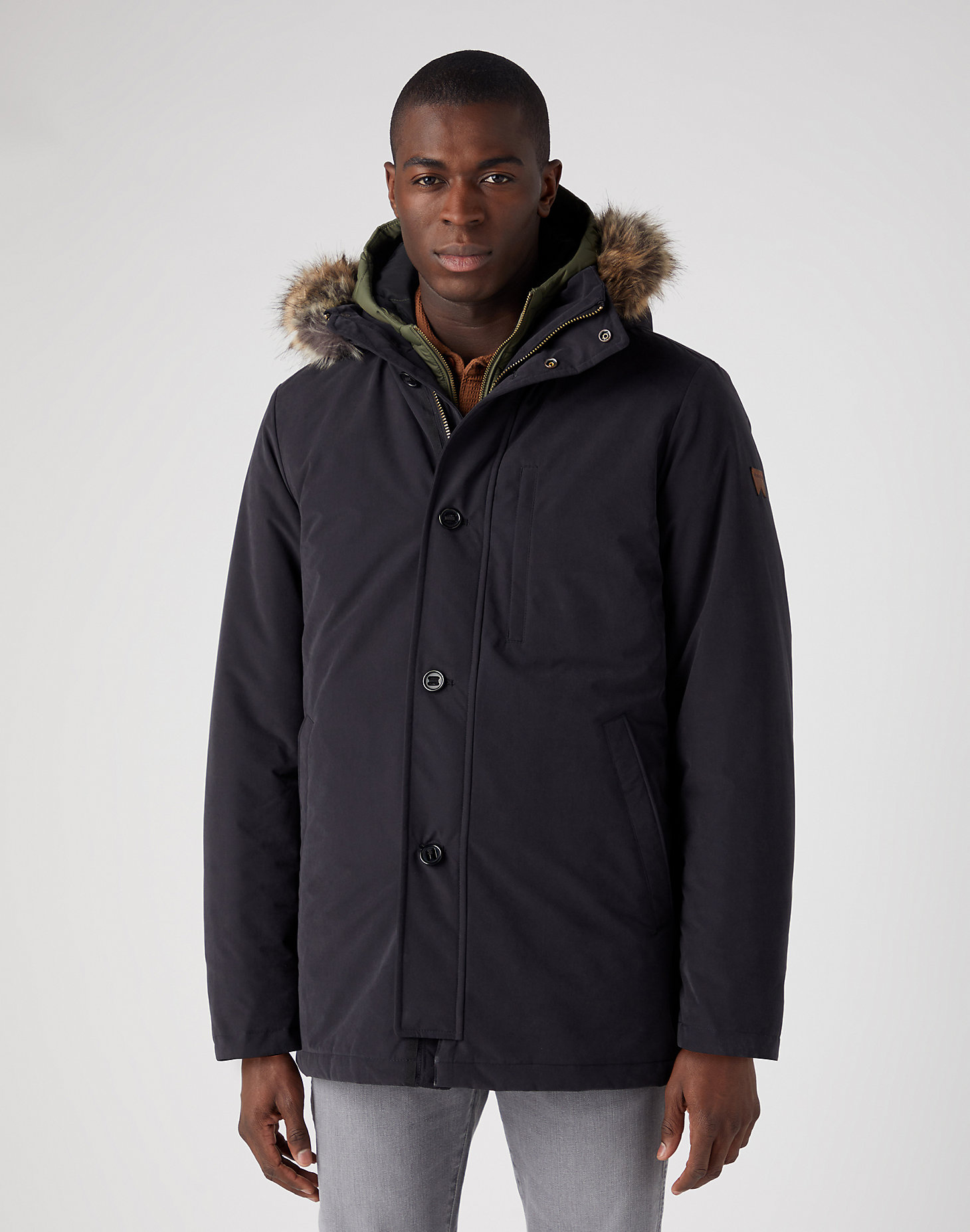 2 In 1 Parka Jacket in Black main view
