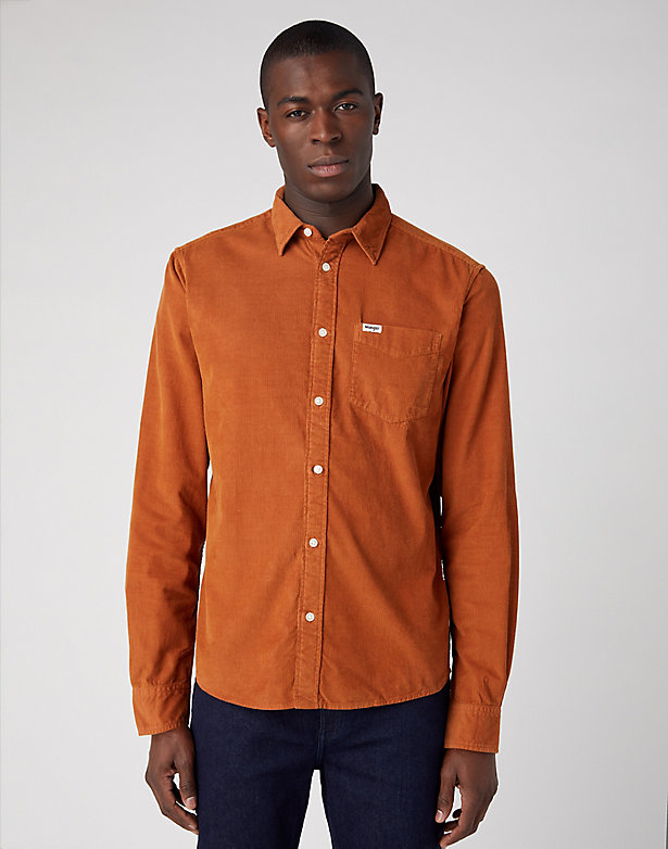 1 Pocket Shirt in Leather Brown​