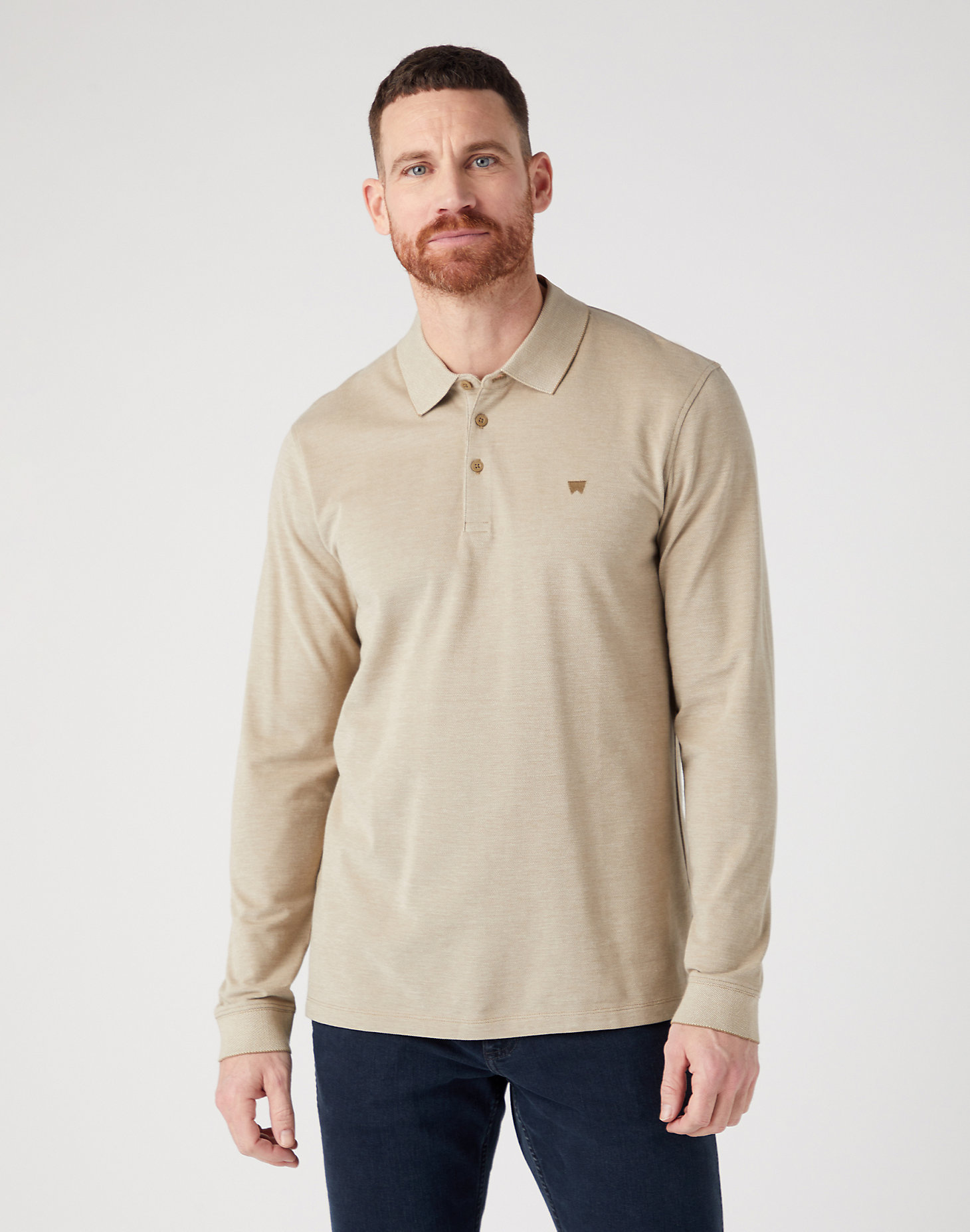 Long Sleeve Refined Polo in Lead Grey main view