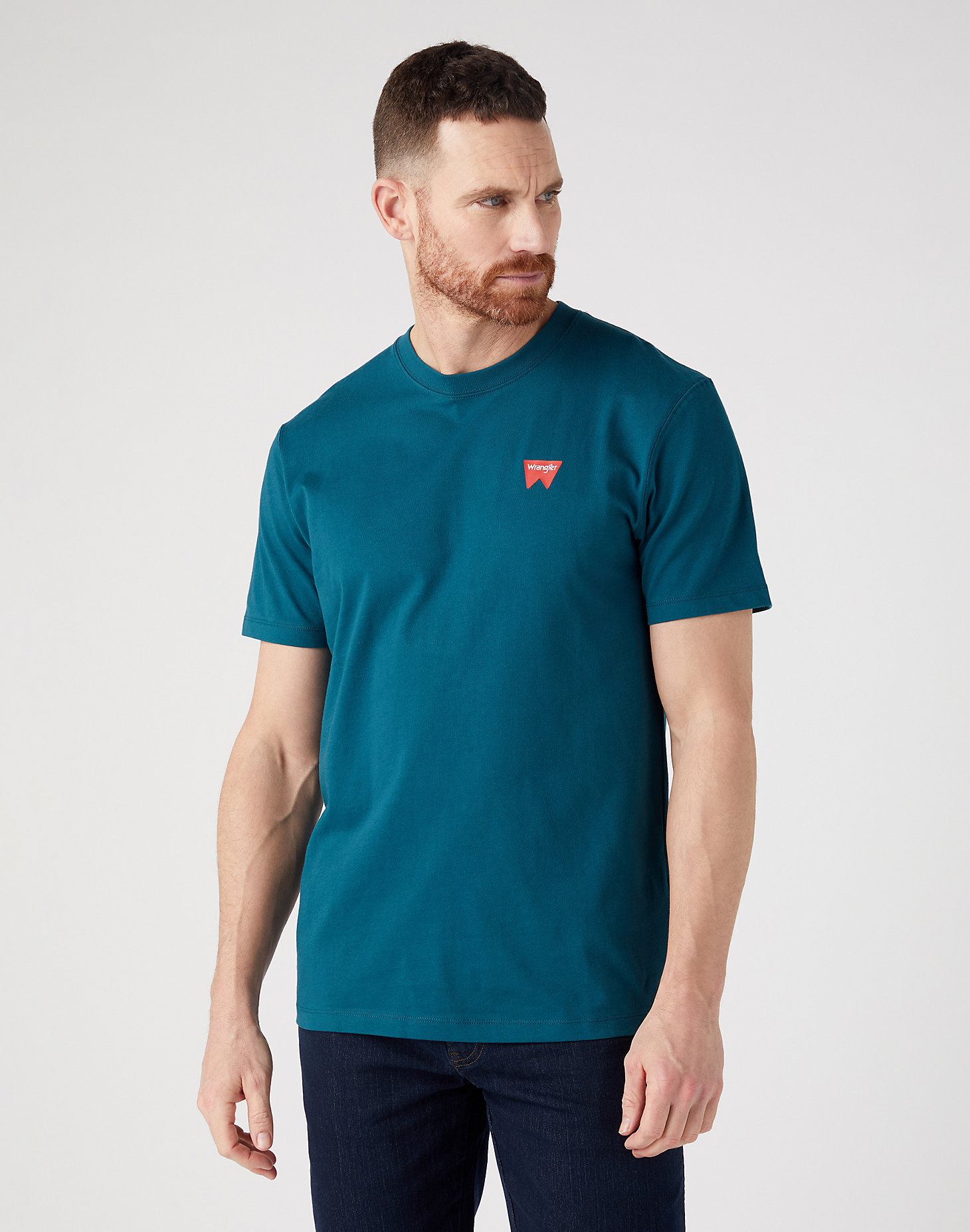 Sign Off Tee in Deep Teal Green main view