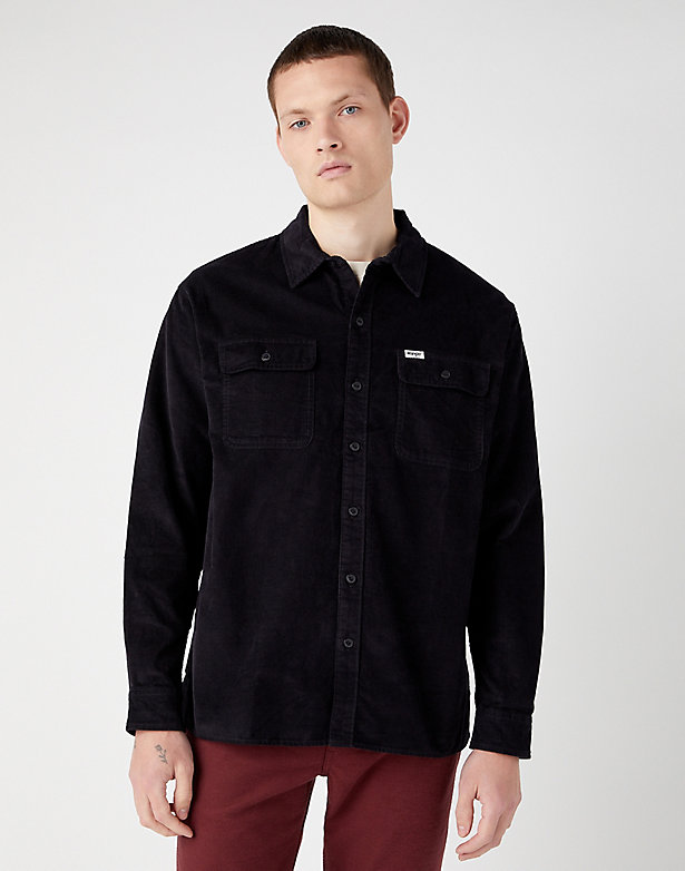 Double Flap Pocket Shirt in Black