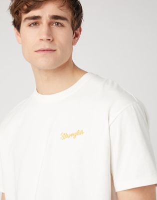 T-SHIRT WITH EMBROIDERED SLOGAN - White