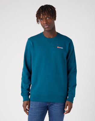 Logo Crew Sweat in Deep Teal Green | Men'sSweatshirts & Knits | Wrangler®