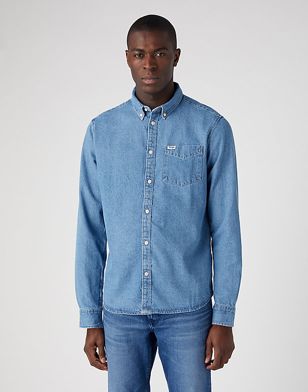 1 Pocket Button Down Shirt in Icon Mid Stone