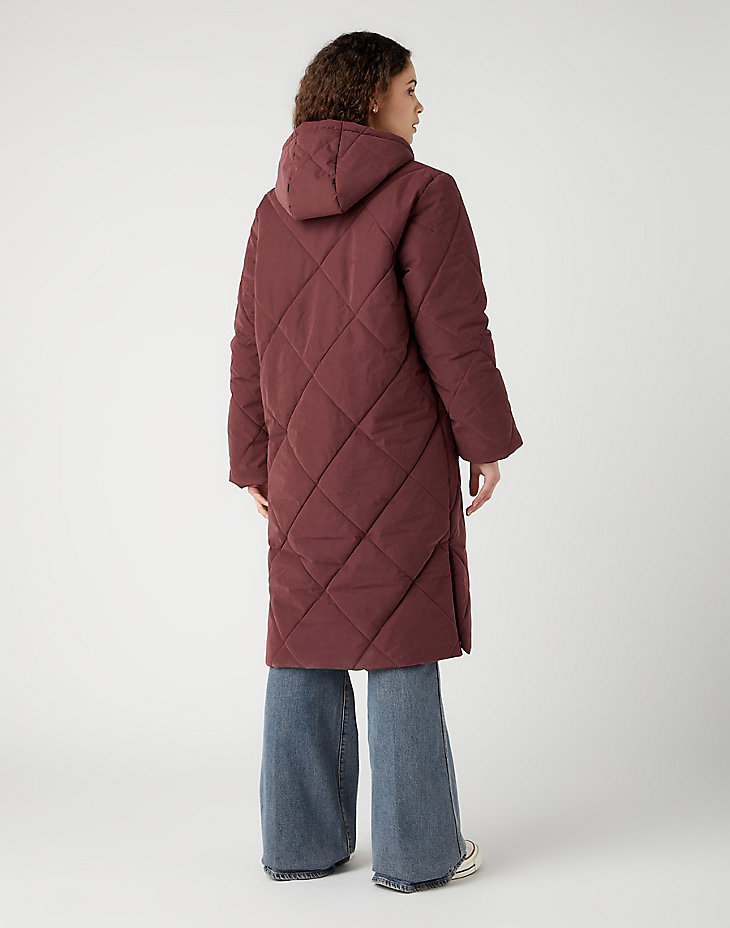 Long Quilted Jacket in Dahlia alternative view 2