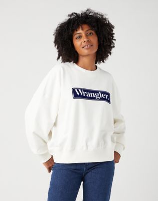 Crew Neck Cable Knit in Worn White | Outlet | Wrangler®