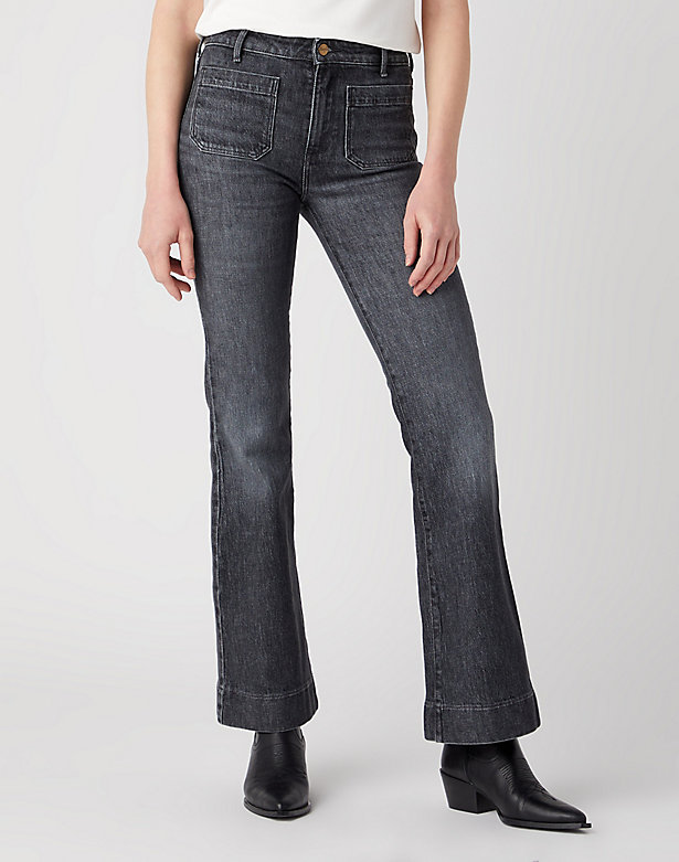 Flare Jeans in Washed Black