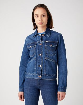 Wrangler cropped denim on sale jacket