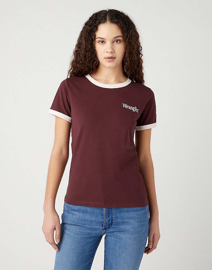 Relaxed Ringer Tee in Dahlia main view