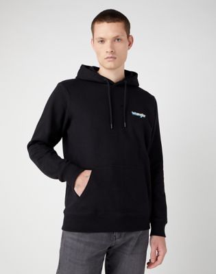 Logo Hoodie in Washed Black