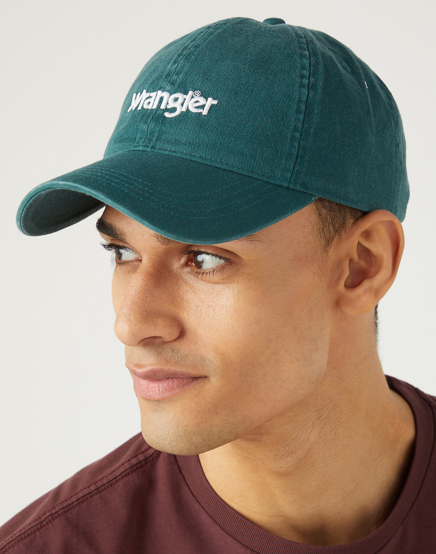 Washed Logo Cap in Deep Teal Green main view