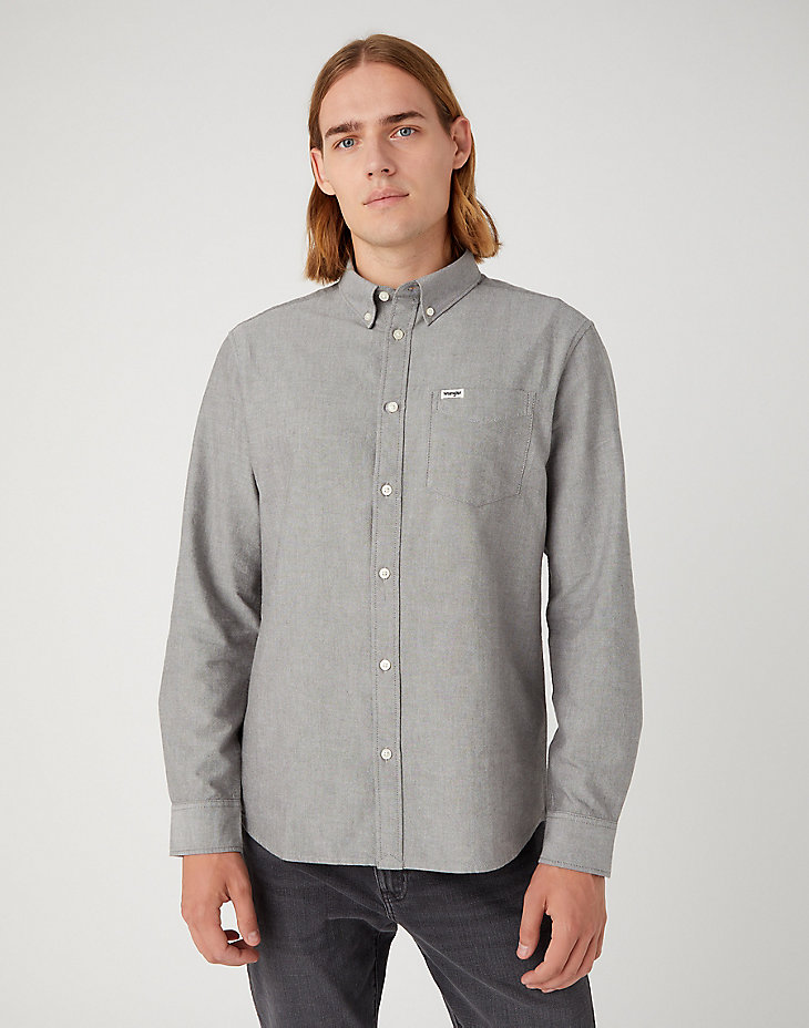 1 Pocket Button Down Shirt in Grey main view