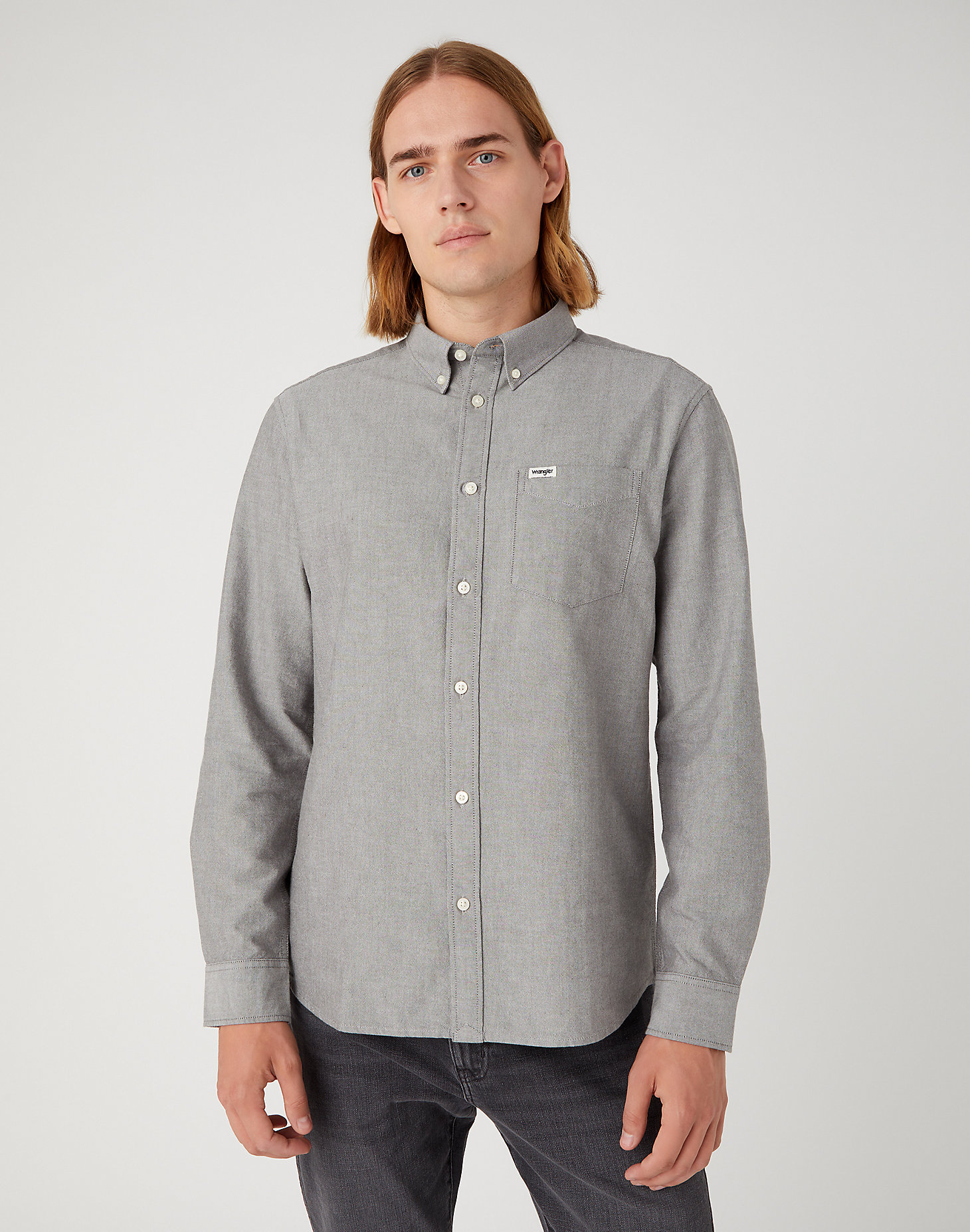 1 Pocket Button Down Shirt in Grey main view