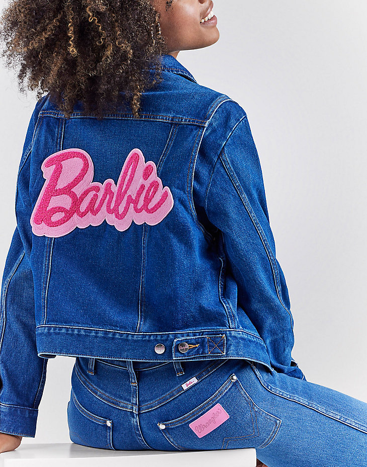 Wrangler x Barbie™ Zip Front Denim Jacket in Wrangler Blue alternative view