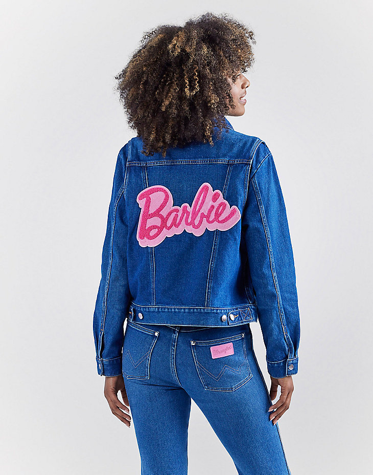 Wrangler x Barbie™ Zip Front Denim Jacket in Wrangler Blue alternative view 3
