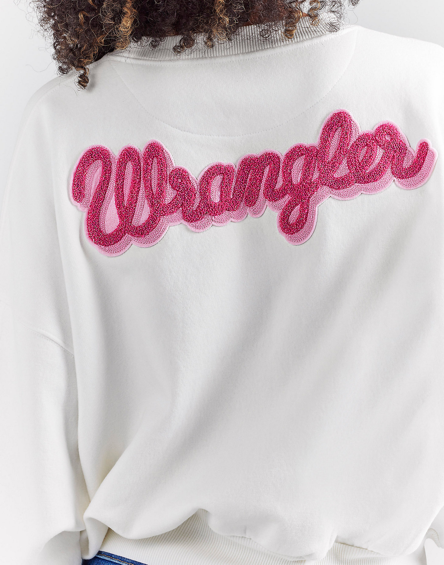 Wrangler x Barbie™ Relaxed Logo Sweatshirt in Worn White alternative view 4
