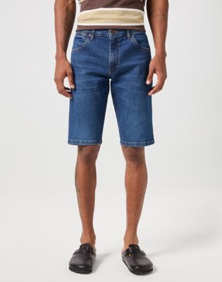 Colton Medium Wash High-Waisted Distressed Denim Shorts