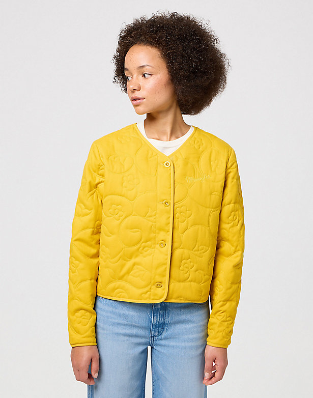 Boxy Crop Shacket in Lemon Curry