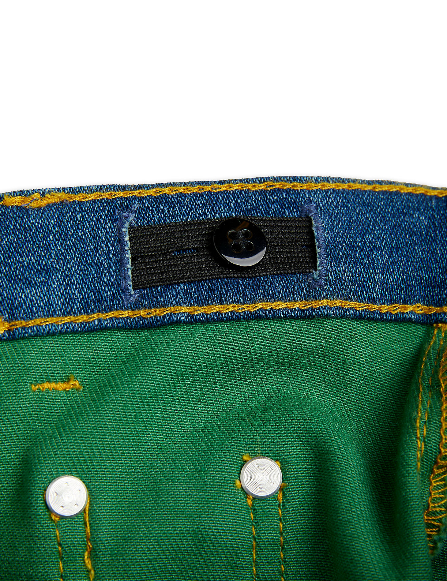 Mini Rodini x Wrangler Two-Tone Flared Jeans in Green alternative view 4