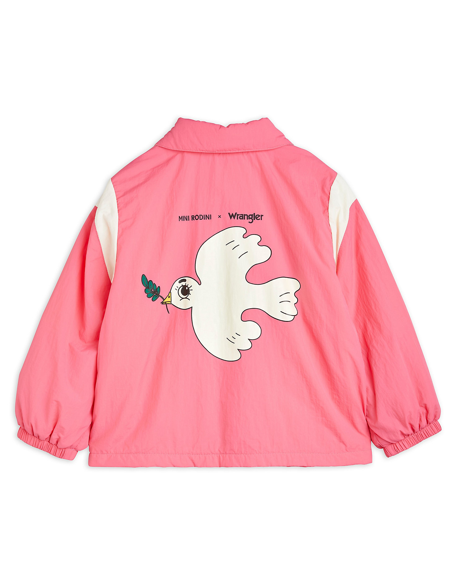Mini Rodini x Wrangler Peace Dove Lined Coach Jacket in Pink alternative view 2