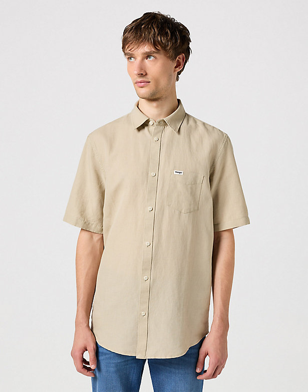 Short Sleeve 1 Pocket Shirt in Plaza Taupe