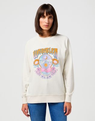 Crew Sweatshirt in Vintage White Women Wrangler