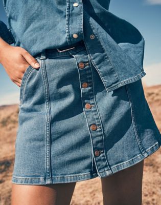 Mid length hotsell denim skirts jacket