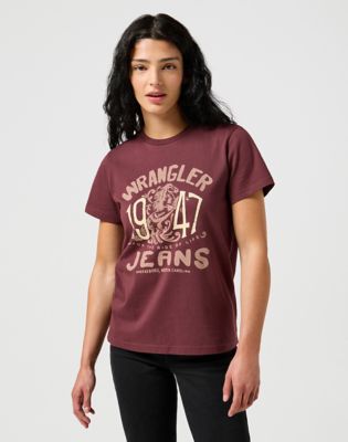 Women s Tops T Shirts Logo Retro Tees Wrangler SE