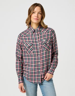 Plaid dress shirt womens best sale