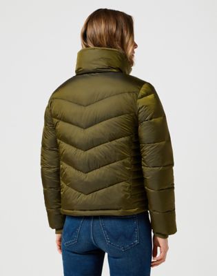 Short Puffer Jacket in Ivy Green